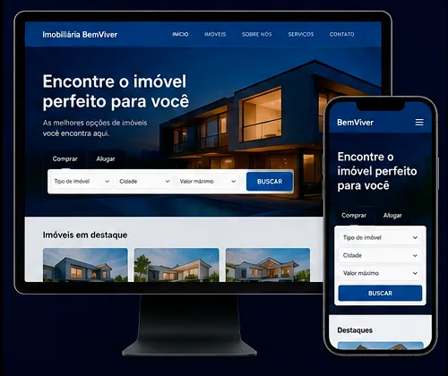 Exemplo de sites institucionais desenvolvido pela Kametani Digital, no computador e no celular